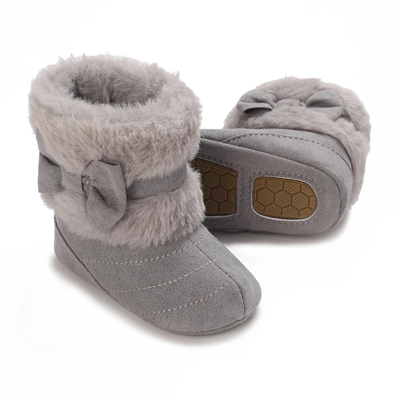 Baby Shoes With Soft Soles For Warmth 0-12 Months Old Baby Cotton Winter Socks and Shoes With Fleece Before Learning To Walk