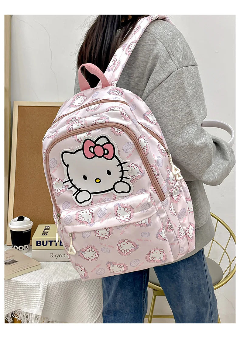 Sanrio Start Of School Season Backpack Anime Kuromi Cinnamoroll Student Bag Large Capacity Women Bag For Children Girls Gift ﻿