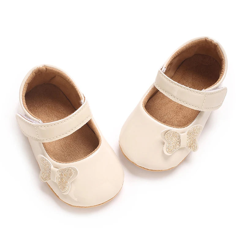 0-12 Months Baby Shoes PU Leather Shallow Mouth Single Shoe Bow Baby Walking Shoes Princess Shoes Baby Shoes