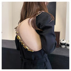 French handbag women bag semi-circular crescent single shoulder armpit bag fashionable commuting niche letter crossbody handbag