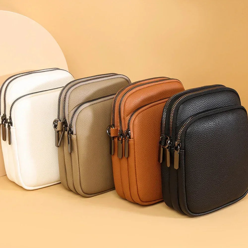 2025New 100% Genuine Cowhide Women's Leather Mobile Phone Bag Crossbody Bags for Women Bag Designer Crossbody Bag Messenger Bags