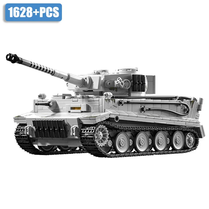 WW2 Military 1/28 Scale Franz Staudegger Tiger Heavy Tank Building Blocks Set War World 2 Tiger Tanks Model Toys For Boys Gifts