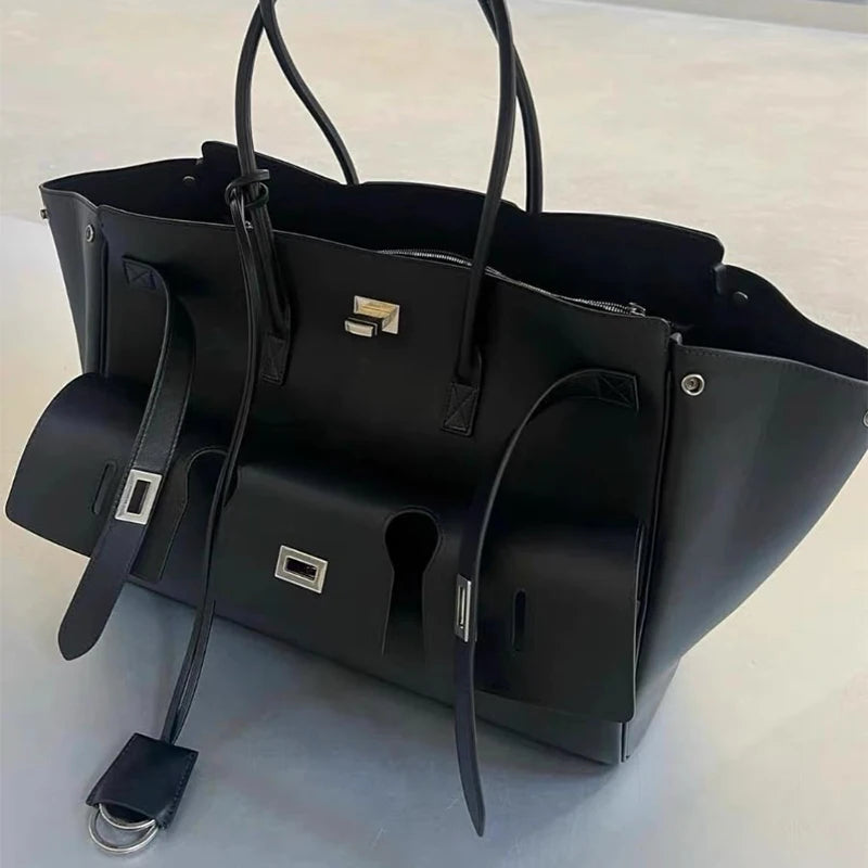 Brand Tote Bag Rodeo Lock Design Women Bag High-quality Soft Pu Leather Handbag Large-capacity Storage Bag Commuter Shoulder Bag