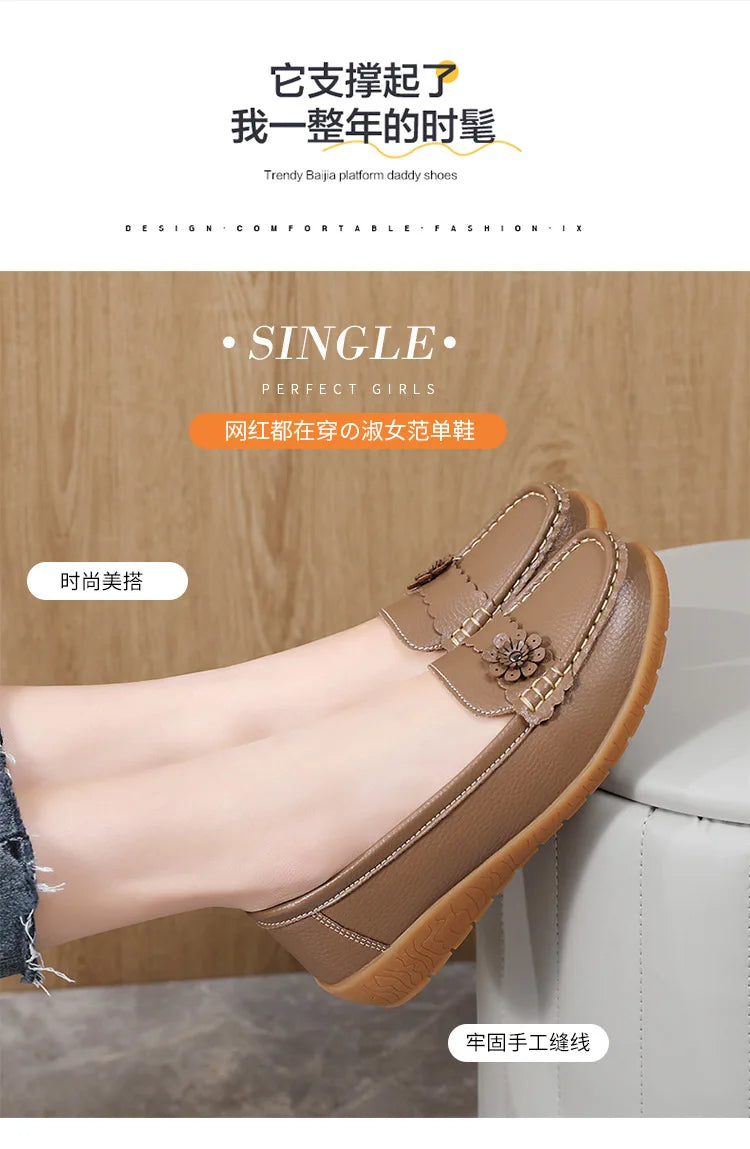 Fashion Genuine Leather Women Flats Tenis Shoes Woman Moccasins Women Shoe Footwear Women Shoes Retro Plus Size Female Footwear