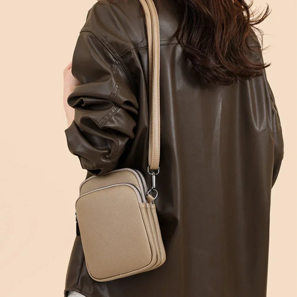 2025New 100% Genuine Cowhide Women's Leather Mobile Phone Bag Crossbody Bags for Women Bag Designer Crossbody Bag Messenger Bags