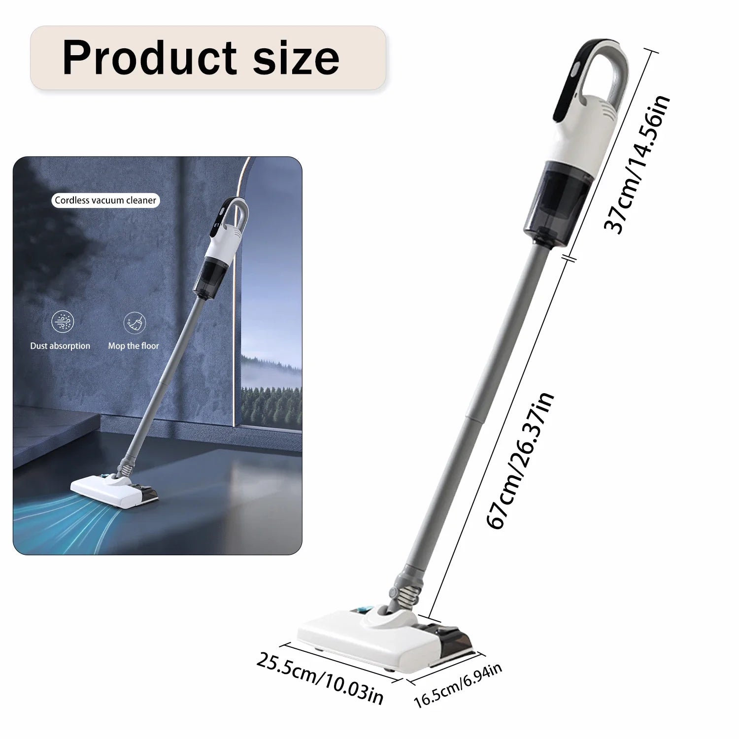 Wireless vacuum & mopping combo with 3 adjustable modes for deep cleaning in various scenarios, easily keeping your home clean.
