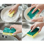 20pcs Scouring Pad Double Sided Scrub Bowl Pot Cleaning Sponge Dish Washing Kitchen Tools Home Clean Supplies