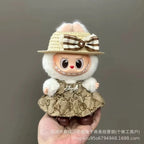 Only clothes are suitable for LABUBU,LABUBU, baby clothes, 17 cm pendants, plush toys, fashion clothes, suits and skirts.