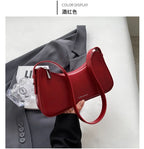 Small Cute Underarm Shoulder Bags for Women 2024 Trend Design Leather Handbags and Purses Y2K Silver Red Hand Bag Women Bag
