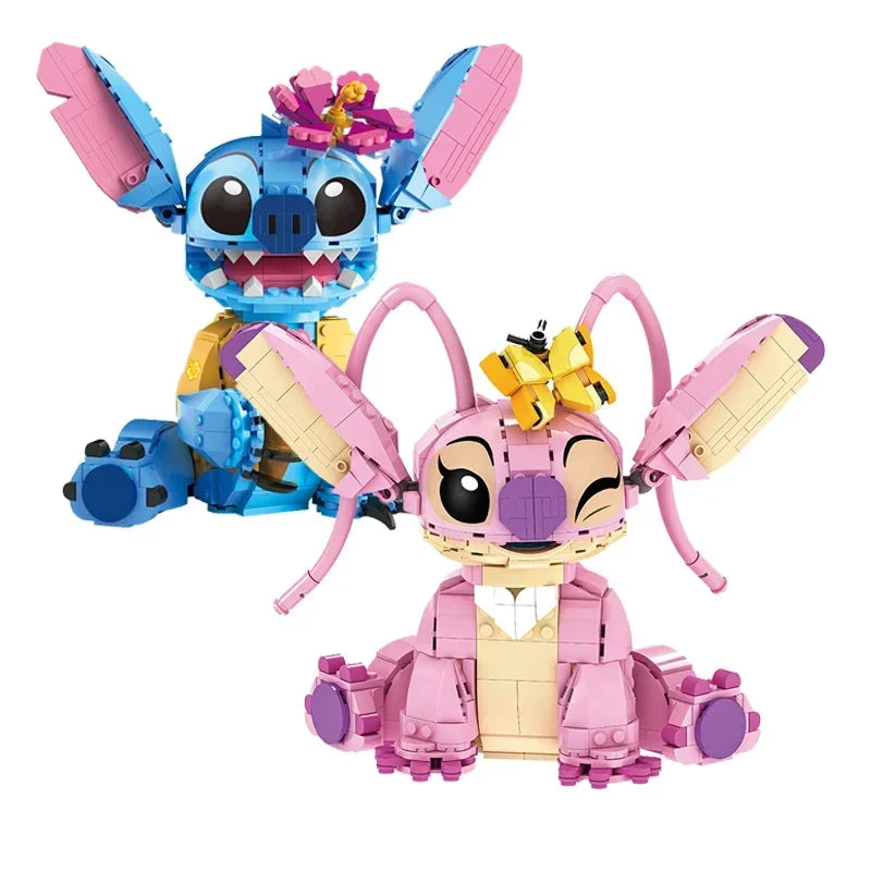 New Stitch Angel CP Building Blocks 2025 - Large Piece Cartoon Toys with Moving Ears Kids Assembly Gift for Boys Girls Birthday