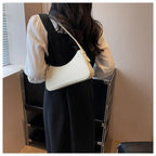 Small Cute Underarm Shoulder Bags for Women 2024 Trend Design Leather Handbags and Purses Y2K Silver Red Hand Bag Women Bag
