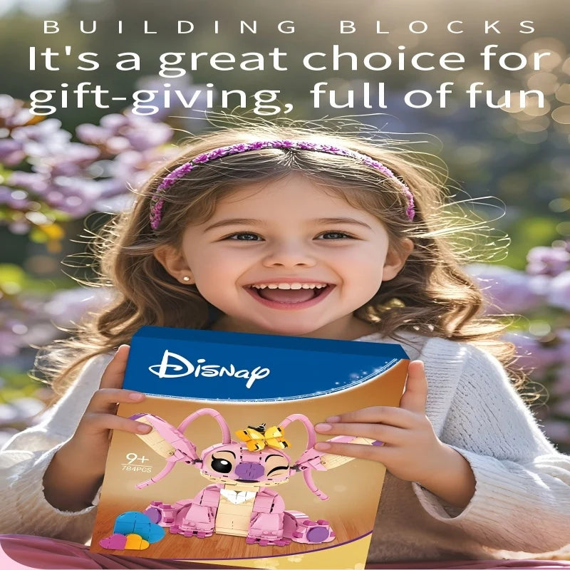 New Stitch Angel CP Building Blocks 2025 - Large Piece Cartoon Toys with Moving Ears Kids Assembly Gift for Boys Girls Birthday