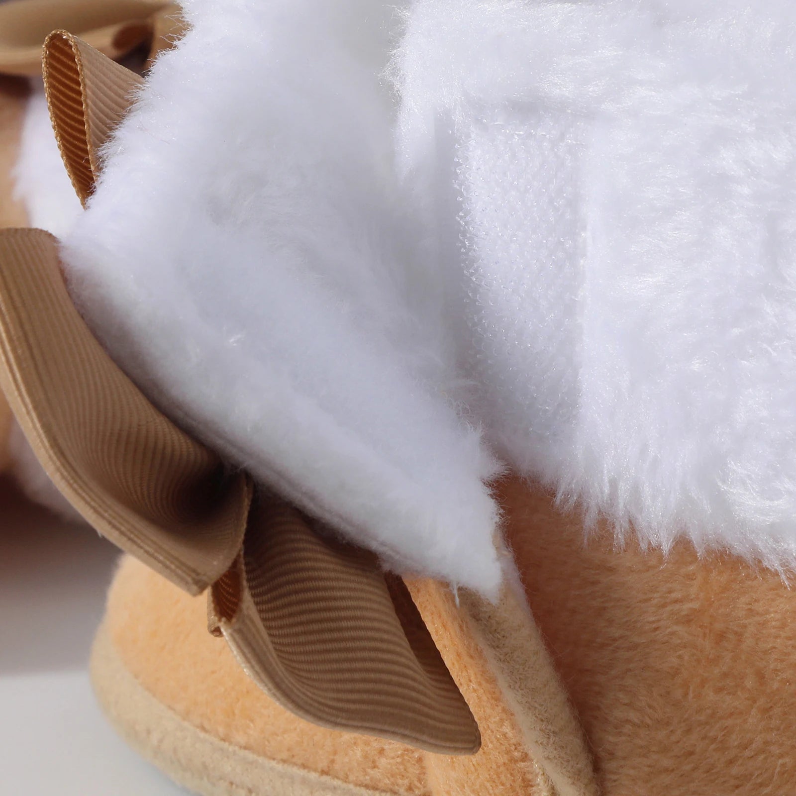 Toddler Baby Shoes Fall Winter Girls Boots Infant cotton Fuzzy First Walker Soft Sole Furry Bow Non-slip First Walker Shoes