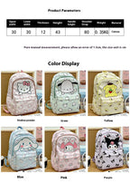 Sanrio Start Of School Season Backpack Anime Kuromi Cinnamoroll Student Bag Large Capacity Women Bag For Children Girls Gift ﻿