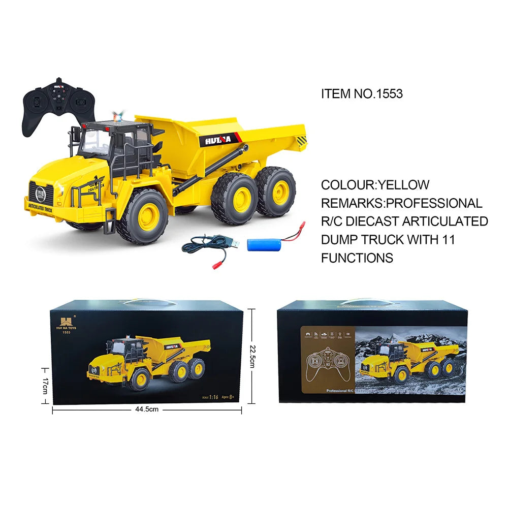 2023 New Rc Car Toys Huina 1553 Rc Truck Cars Remote Control Vehicle Radio Control Machine Toys for Children Toys 6 To 10 Years