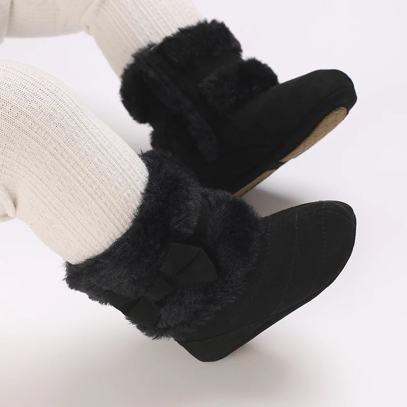 Baby Shoes With Soft Soles For Warmth 0-12 Months Old Baby Cotton Winter Socks and Shoes With Fleece Before Learning To Walk