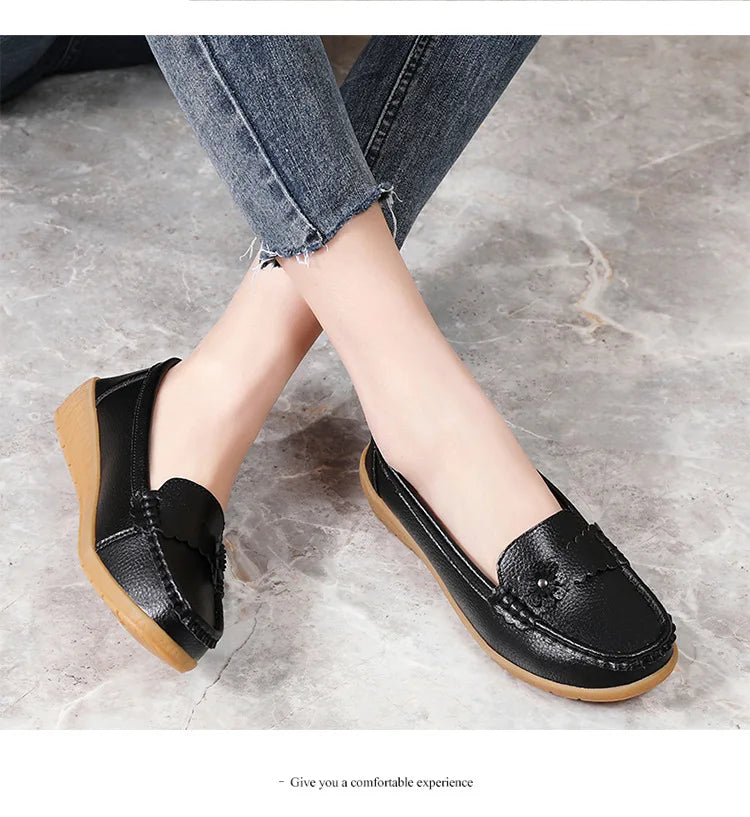 Fashion Genuine Leather Women Flats Tenis Shoes Woman Moccasins Women Shoe Footwear Women Shoes Retro Plus Size Female Footwear
