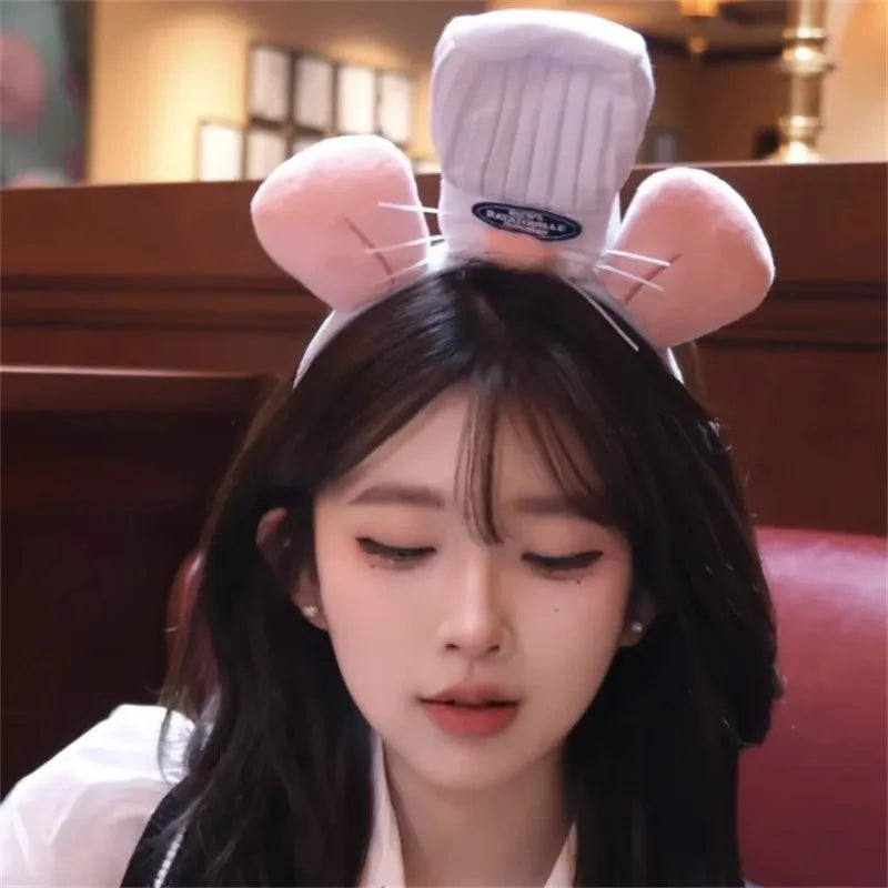 Kawaii Cartoon Hairband Ratatouilleing Cute Headband Ratatouille Hairpin Mouse Ears Headdress Girl Kids Party Gift Toys