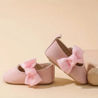 0-1 Year Old Baby Walking Shoes PU Leather Soft Sole Anti Slip Butterfly Bow Newborn Baby Shoes Breathable Anti Slip