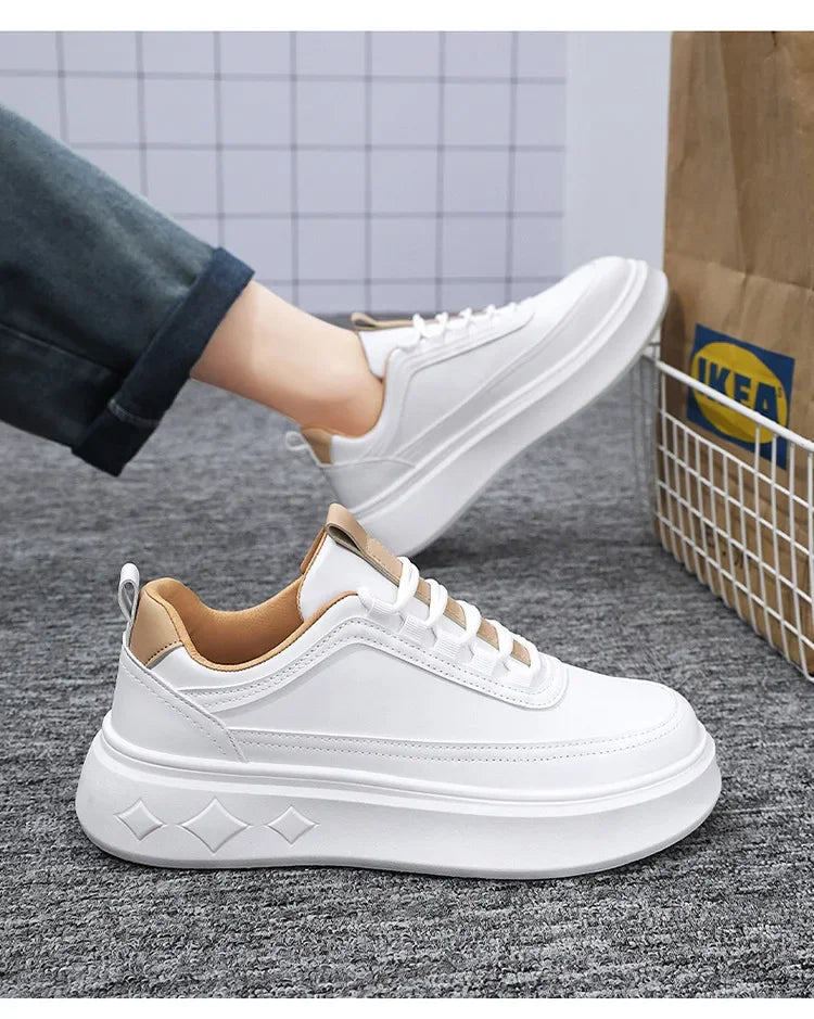 Summer Increase Height Men Shoes The New Breathable  Thick Sole Sneakers Casual  High Quality White Shoes