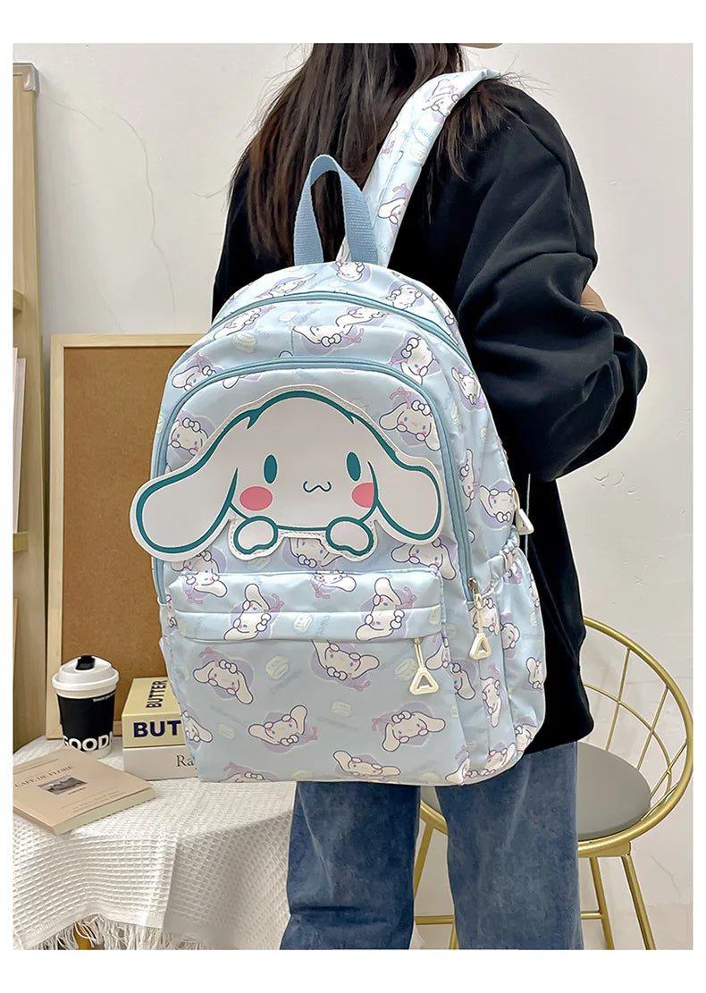Sanrio Start Of School Season Backpack Anime Kuromi Cinnamoroll Student Bag Large Capacity Women Bag For Children Girls Gift ﻿