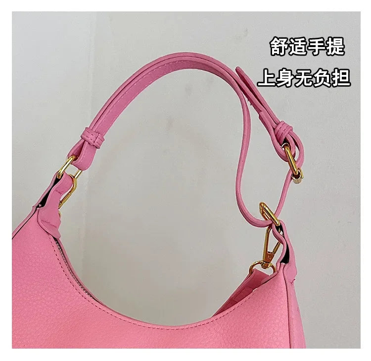 French handbag women bag semi-circular crescent single shoulder armpit bag fashionable commuting niche letter crossbody handbag