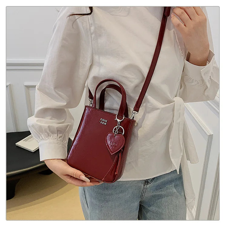 Korean Women Bag Silver Mini Small Square Bag Texture Vogue Versatile Shoulder Purses Crossbody Bag Lady Handbags
