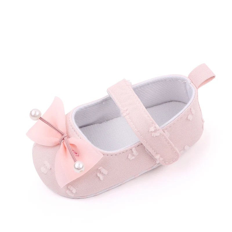 Baby Step Front Shoes Spring and Autumn New Style Girls' Baby Shoes with Korean-style Bowknots and Anti-slip Soft Soles BY2235