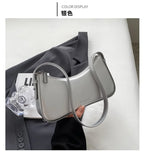 Small Cute Underarm Shoulder Bags for Women 2024 Trend Design Leather Handbags and Purses Y2K Silver Red Hand Bag Women Bag