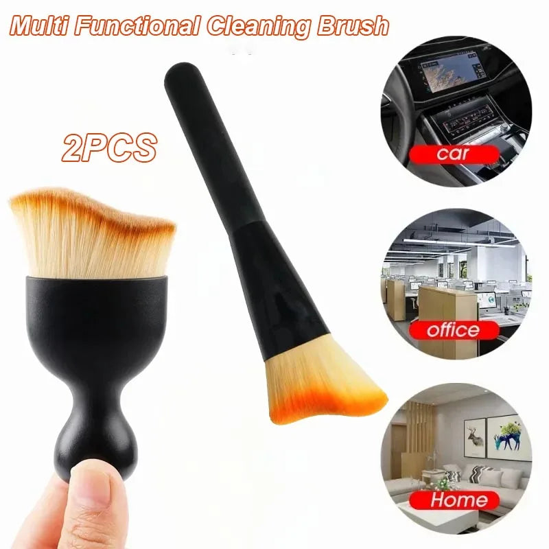 2pcs Multipurpose Cleaning Brush for Car Interior Air Conditio Outlet Crevice Dust Removal Brushes Office Home Clean Brush Tools