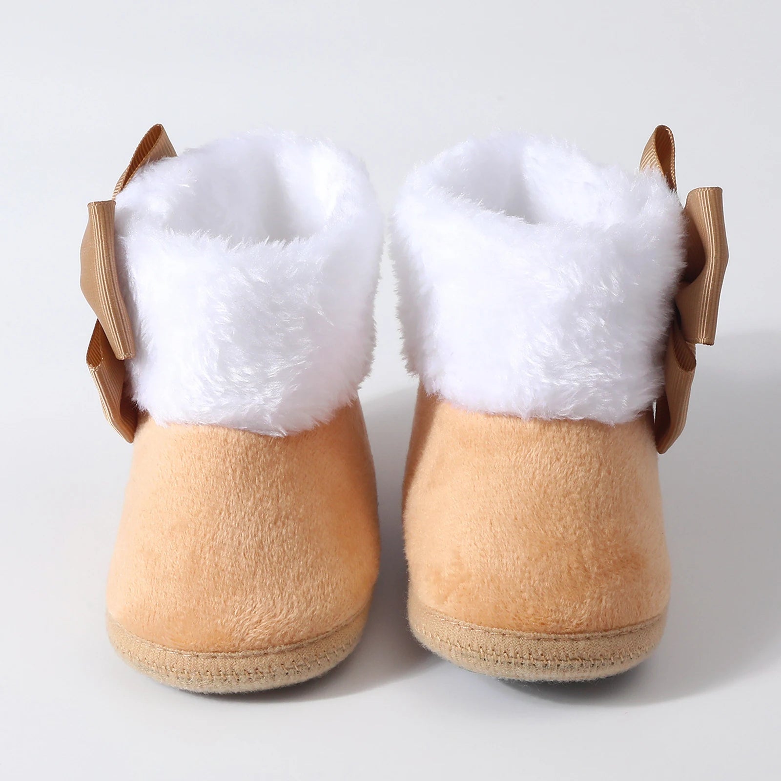 Toddler Baby Shoes Fall Winter Girls Boots Infant cotton Fuzzy First Walker Soft Sole Furry Bow Non-slip First Walker Shoes