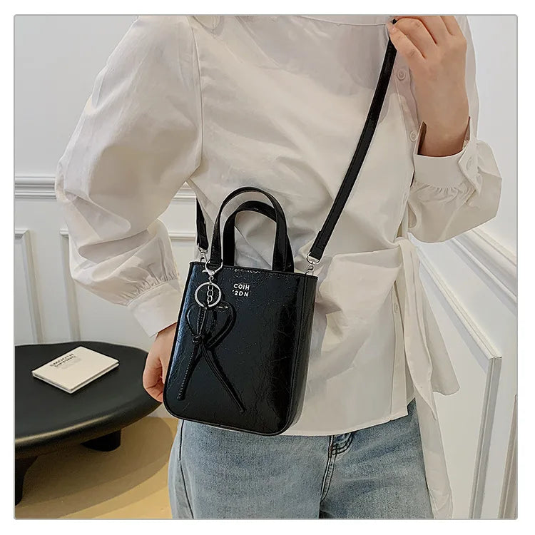 Korean Women Bag Silver Mini Small Square Bag Texture Vogue Versatile Shoulder Purses Crossbody Bag Lady Handbags