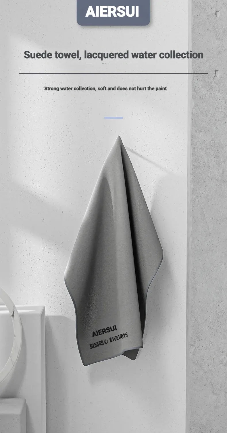 Car Wash Towel High Absorbency Automotive Interior Cleaning Cloth Suede/Coral Velour Double-Sided Material Lint-Free