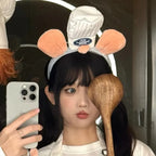 Kawaii Cartoon Hairband Ratatouilleing Cute Headband Ratatouille Hairpin Mouse Ears Headdress Girl Kids Party Gift Toys