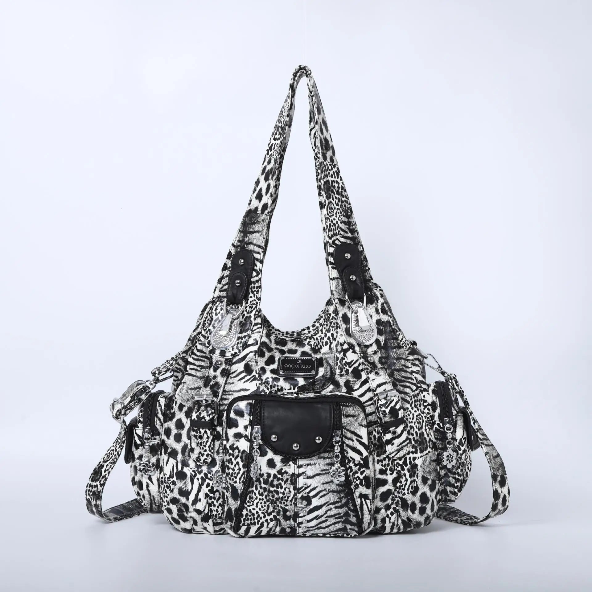 Angelkiss Women Bag Large Handbags Satchel Top-handle PU Shoulder Bag Vintage Dumpling Pack Multi-pockets Shoulder Bags Purse