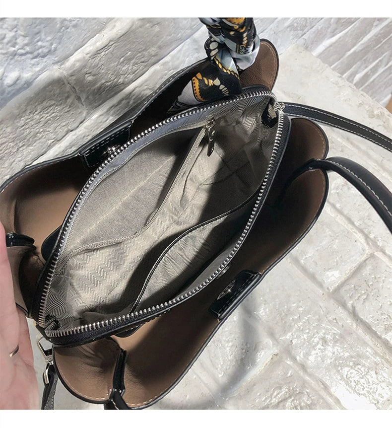 YANATARI Female genuine cow leather bag for women bag blue Handbag New Crossbody Bucket Bag luxury Shoulder bag tote bag medium