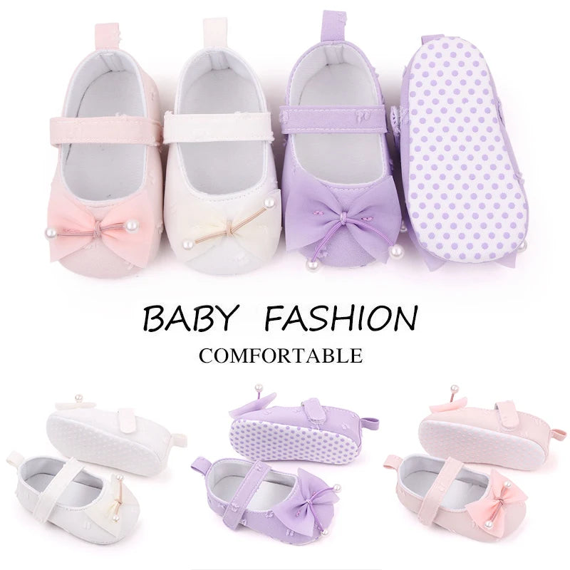 Baby Step Front Shoes Spring and Autumn New Style Girls' Baby Shoes with Korean-style Bowknots and Anti-slip Soft Soles BY2235