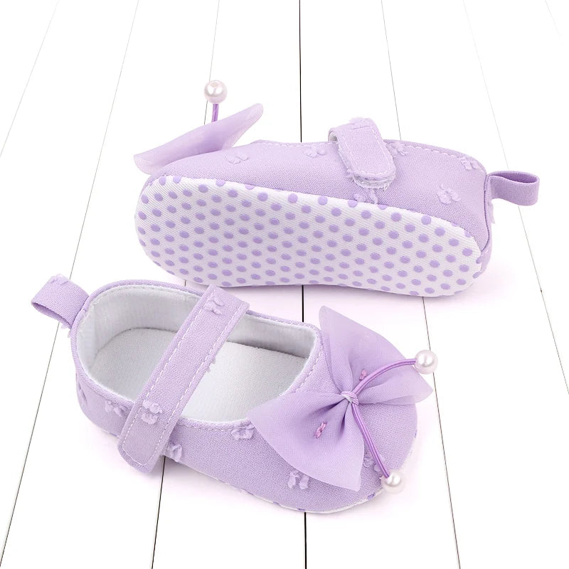 Baby Step Front Shoes Spring and Autumn New Style Girls' Baby Shoes with Korean-style Bowknots and Anti-slip Soft Soles BY2235