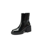 2021 New White Winter Women Shoes Genuine Leather Women Boots Platform Chunky Boots Women Solid Women Shoes High Heel Boots