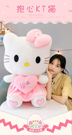 Sanrio Hello Kitty Pink Plush Stuffed Toys Anime Cartoon Plushie Doll Soft Stuffed Pillow Toys For Children Birthday Xmas Gifts