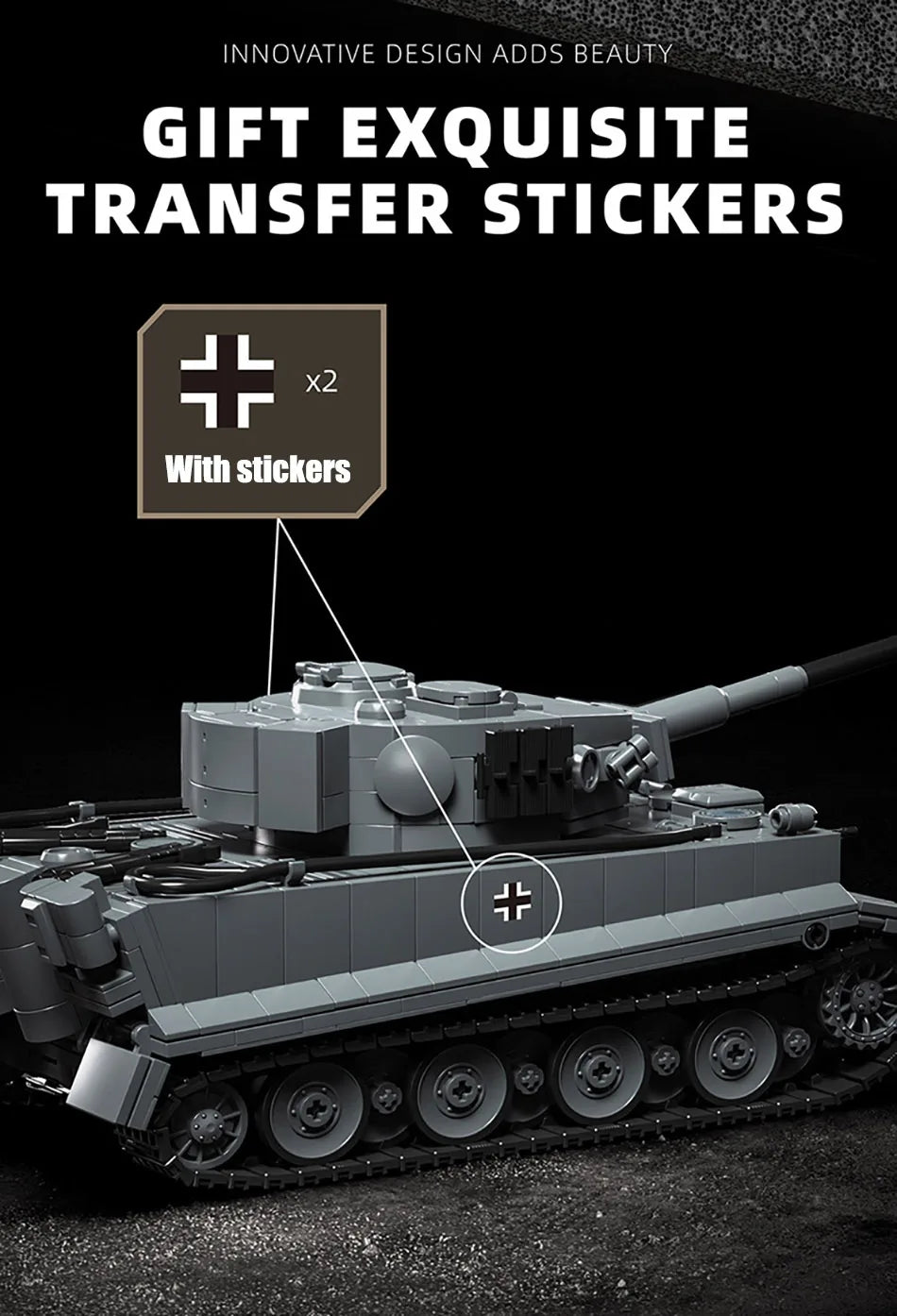 WW2 Military 1/28 Scale Franz Staudegger Tiger Heavy Tank Building Blocks Set War World 2 Tiger Tanks Model Toys For Boys Gifts