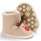 Winter Warm Baby Shoes Children's Shoes 0-1 Year Old Soft Soled Cotton Shoes Men's and Women's Baby Plush Shoes Snow Boots