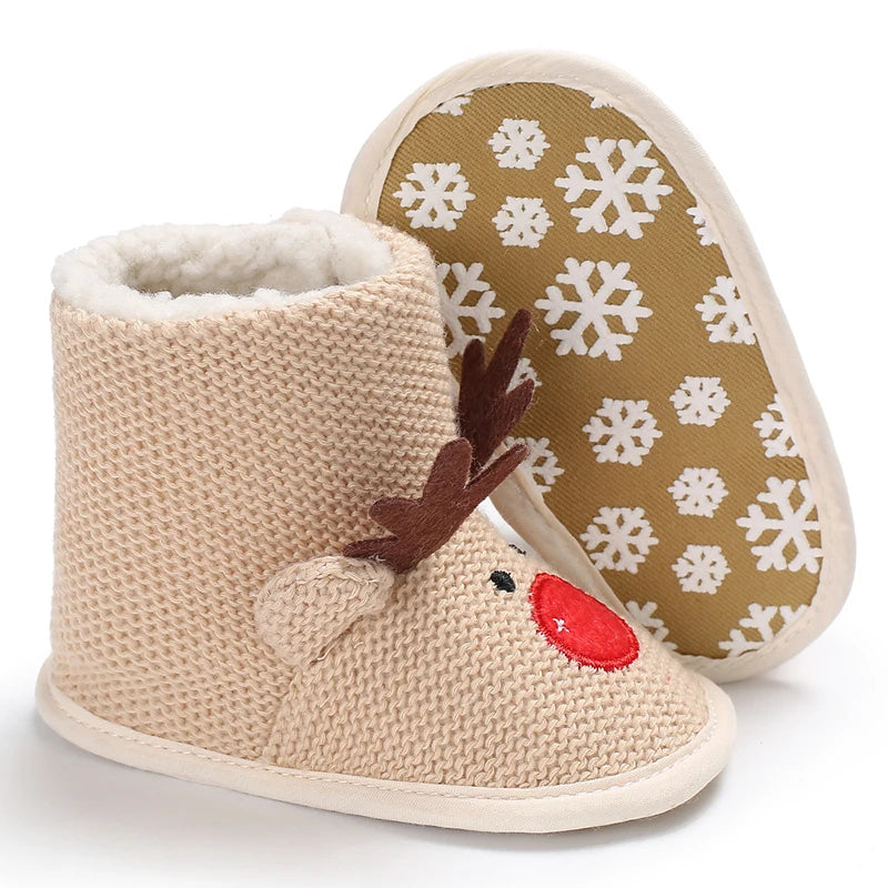 Winter Warm Baby Shoes Children's Shoes 0-1 Year Old Soft Soled Cotton Shoes Men's and Women's Baby Plush Shoes Snow Boots