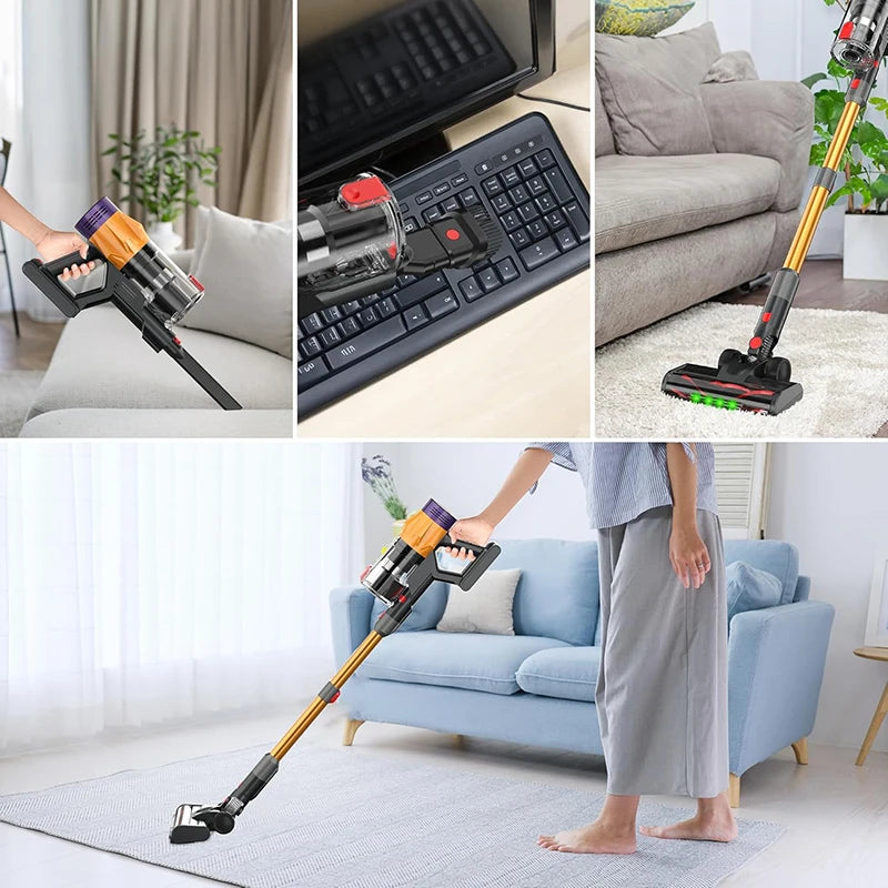 550W Cordless Vacuum Cleaner 45000Pa,Stick Vacuum with Touch Display,Removable Battery,Handheld Dust Cleaners For Home Clean
