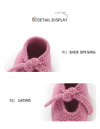 Baby Shoes Knit Newborn Boy Girls Bed Boots Fashion Cute Bow Infant Clothing Accessories Toddler Children Shallow Footwear 0-18M