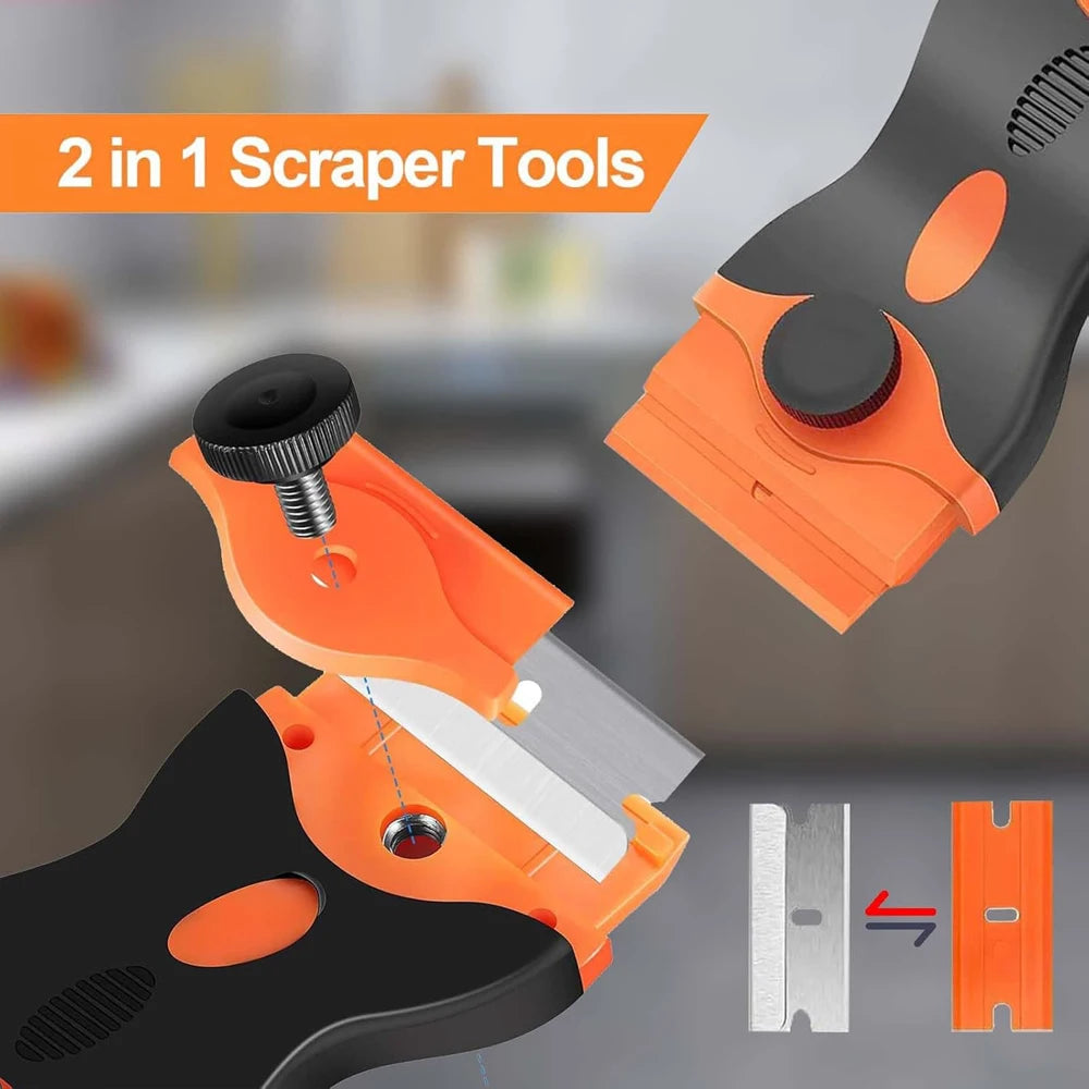 Plastic & Metal Razor Blade Scraper, Window Glass Cleaner, Vinyl Film & Adhesive Remover Tool for Car Home Clean Scraper tool