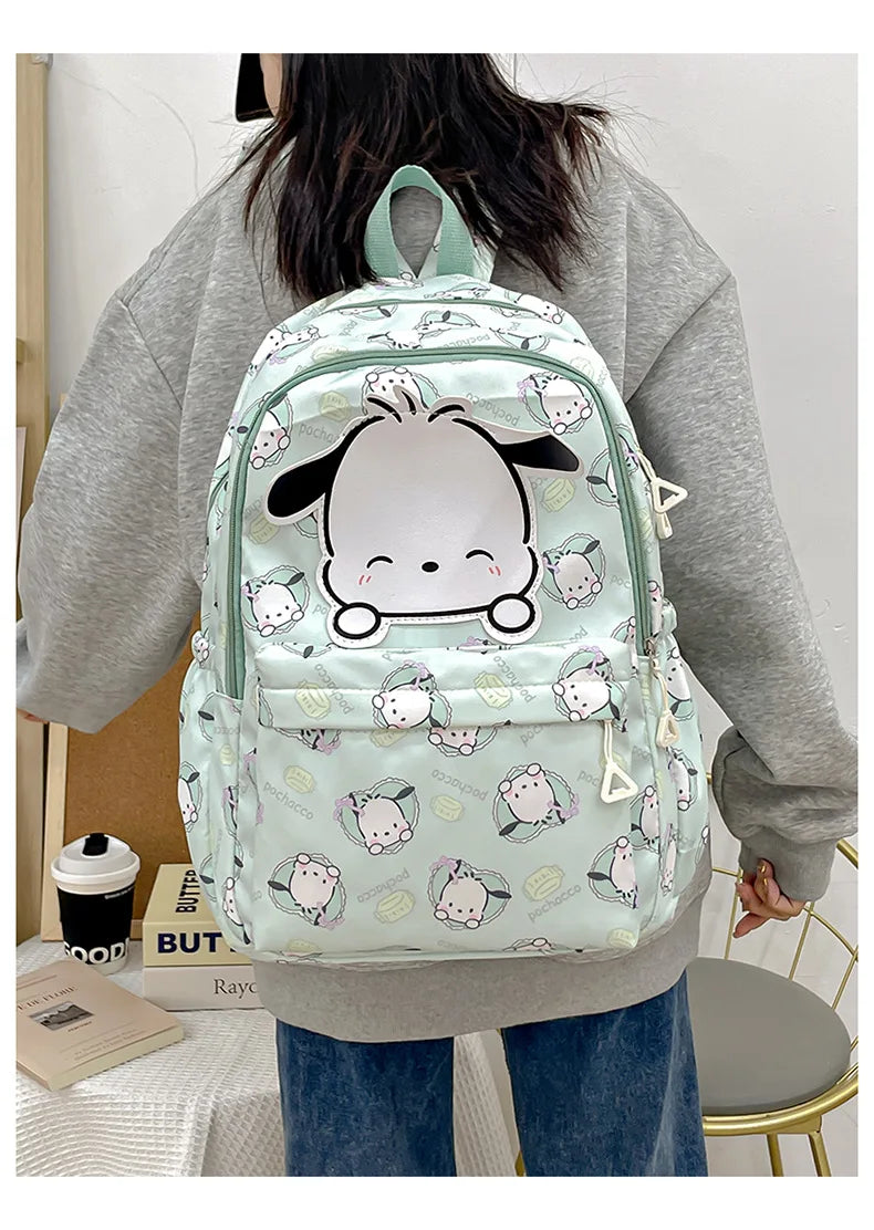 Sanrio Start Of School Season Backpack Anime Kuromi Cinnamoroll Student Bag Large Capacity Women Bag For Children Girls Gift ﻿
