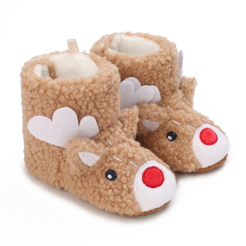 Winter Warm Baby Shoes Children's Shoes 0-1 Year Old Soft Soled Cotton Shoes Men's and Women's Baby Plush Shoes Snow Boots