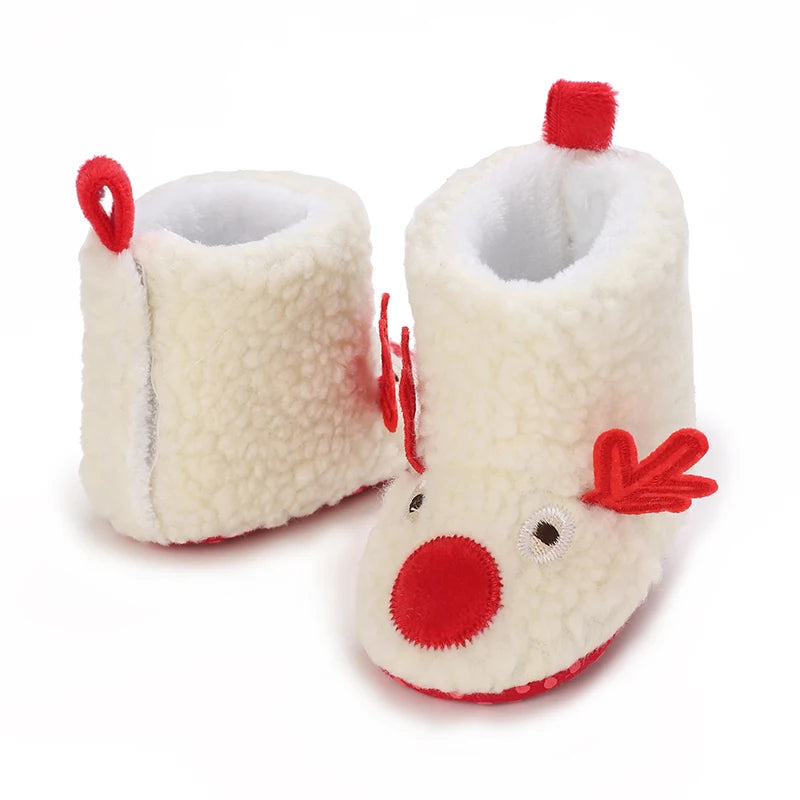 Winter Warm Baby Shoes Children's Shoes 0-1 Year Old Soft Soled Cotton Shoes Men's and Women's Baby Plush Shoes Snow Boots