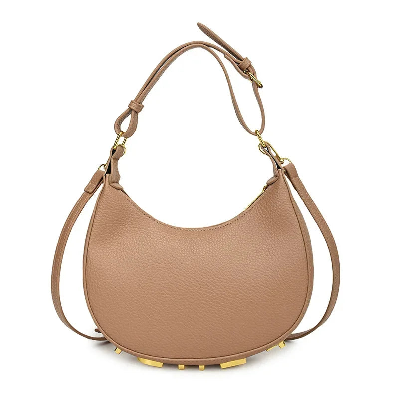 French handbag women bag semi-circular crescent single shoulder armpit bag fashionable commuting niche letter crossbody handbag